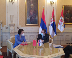 9 June 2021 National Assembly Speaker Ivica Dacic meets with Chinese Ambassador to Serbia Chen Bo